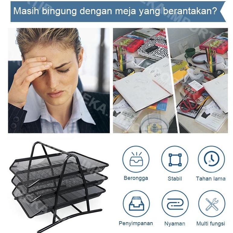 

COD Rak Kertas Dokumen Surat 3 Susun - Paper Document Letter Tray 3 Tier tre-57