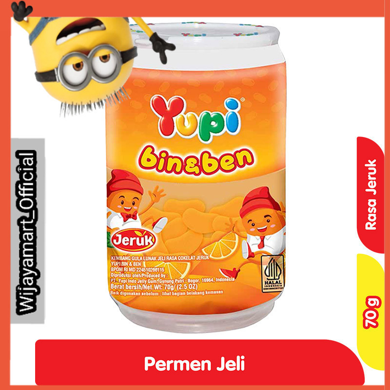 

Yupi Bin & Ben Permen Jeli Cokelat Jeruk 70 g