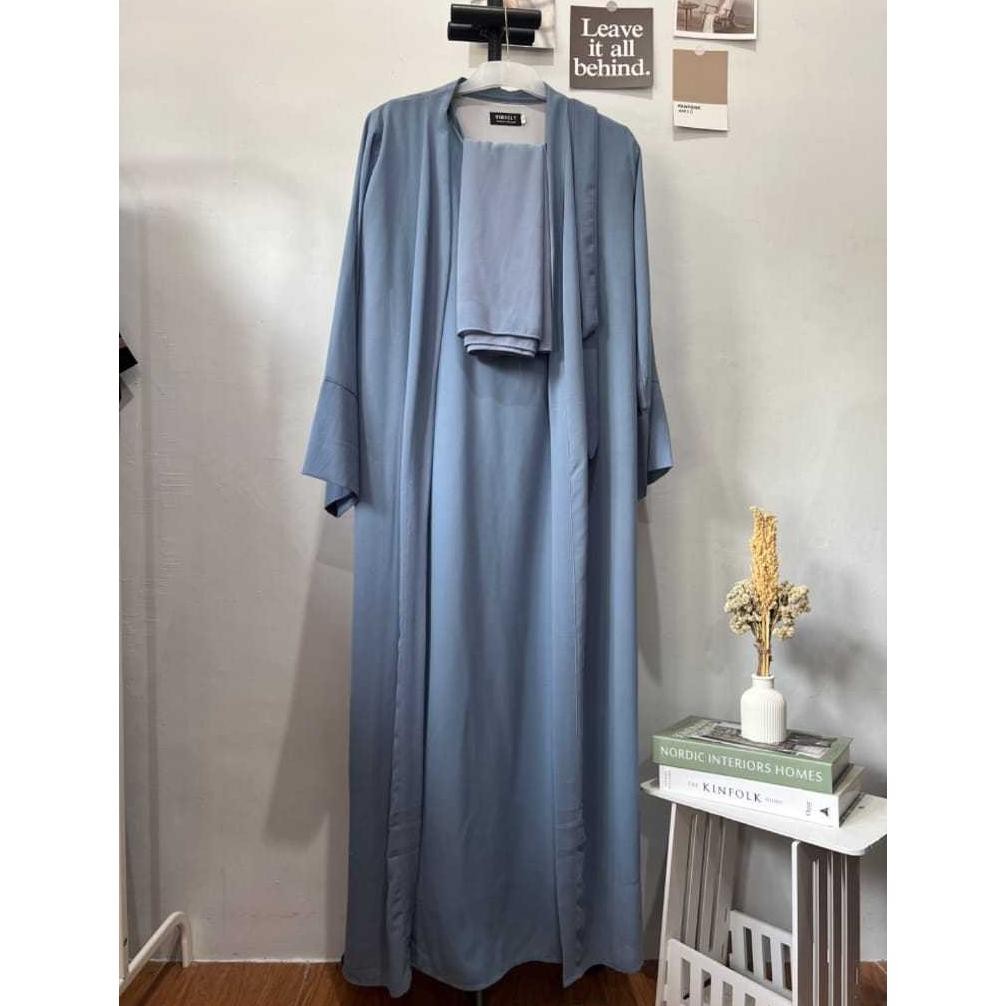 Flash  Sale Gamis Abaya Outer Set 2 In 1 / Gamis Outer Dress Wanita / Gamis Abaya Set 2 In 1 Cardiga