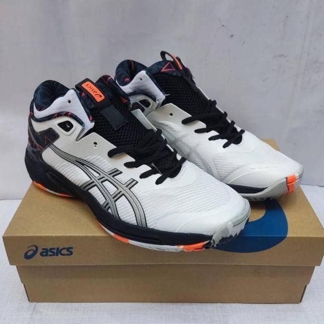Asics Gel Bush 24 White - Sepatu Sneakers Pria Olahraga Volly Tennis Badminton Import Quality Origin