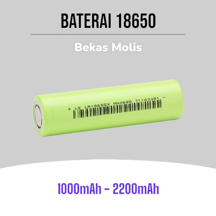 Ready stock] Baterai 18650 3.7v Bekas Motor Listrik Second Battery Lithium Li-Ion Lishen LS LS1865SK