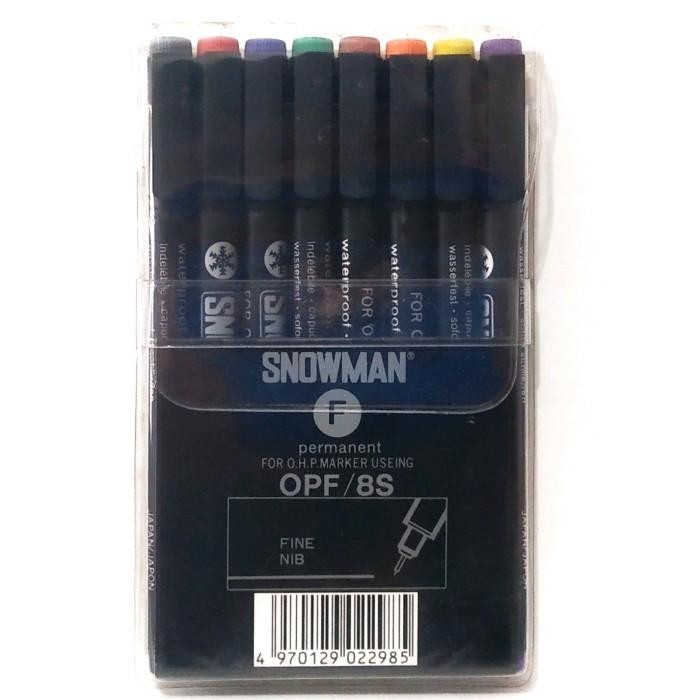 

Set 8 Pen Warna Spidol Snowman Ohp Permanent