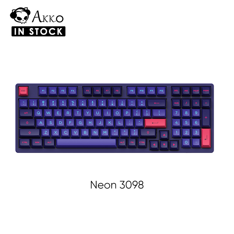 Akko Neon 3098S Keyboard Gaming Mekanik Berkabel dengan ASA Double-shot PBT Keycaps |aqhEKE25|