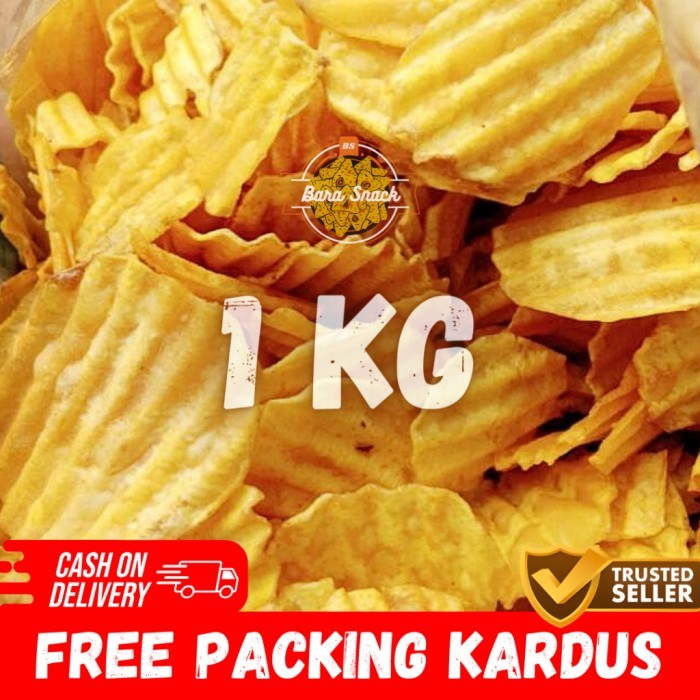 

DISKON [ 1KG ] Keripik Talas Gelombang / Keripik Chitato Rasa Original / Camilan Snack Kiloan Murah