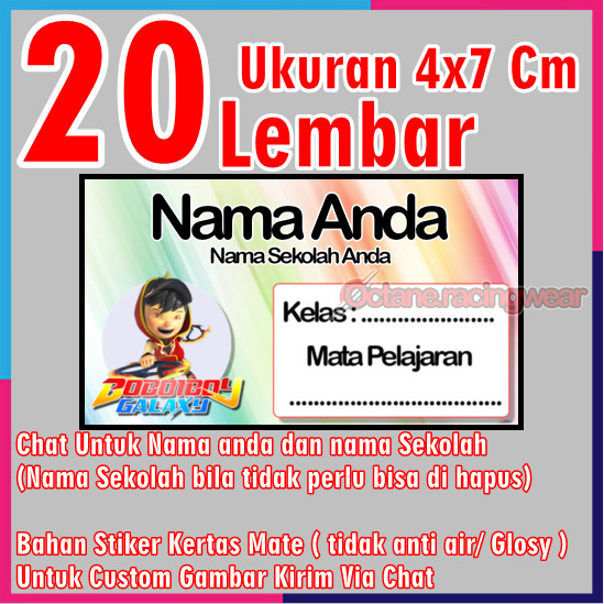 

Stiker Label Buku Mata pelajaran sekolah Sd Nama Sticker 20 Lembar mini banyak Murah Custom anak Sd cewe cowo Karakter Buah Vol 15