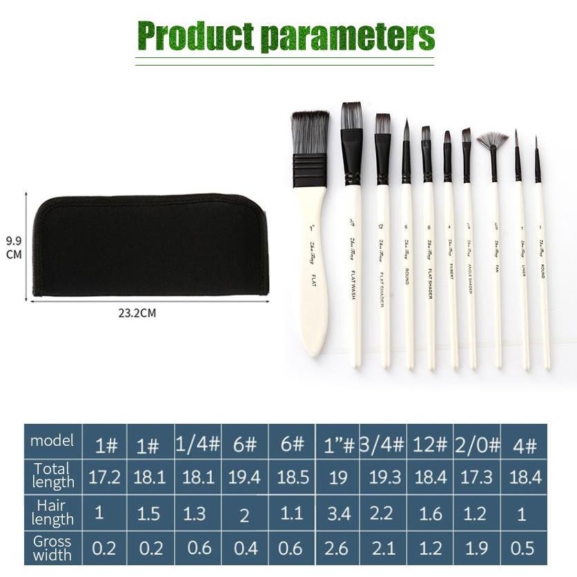 

Kuas Lukis isi 10pcs Kuas Lukis Set Lengkap Nylon Cat Air Minyak Art Brush Kit Gambar Akrilik Mix Paint Brush