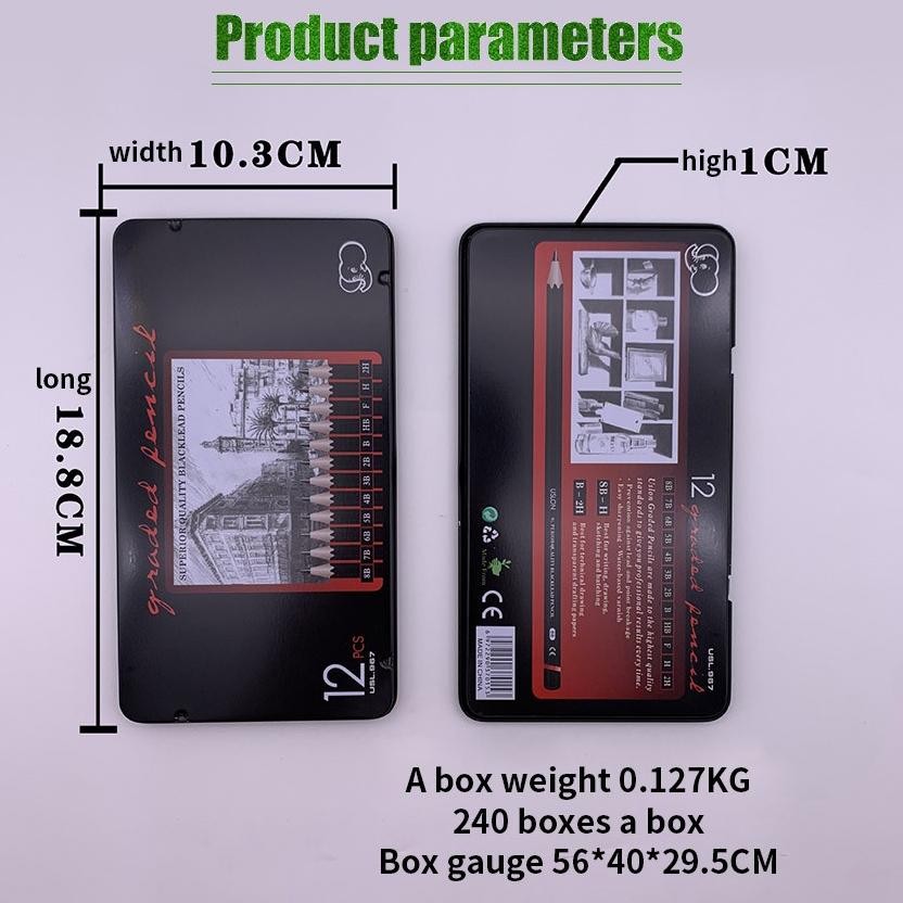 

Pensil isi 12 pcs Pensil gambar sketsa set lengkap 2H H F B HB 2B 3B 4B 5B 6B 7B 8B Charcoal Pencils Set