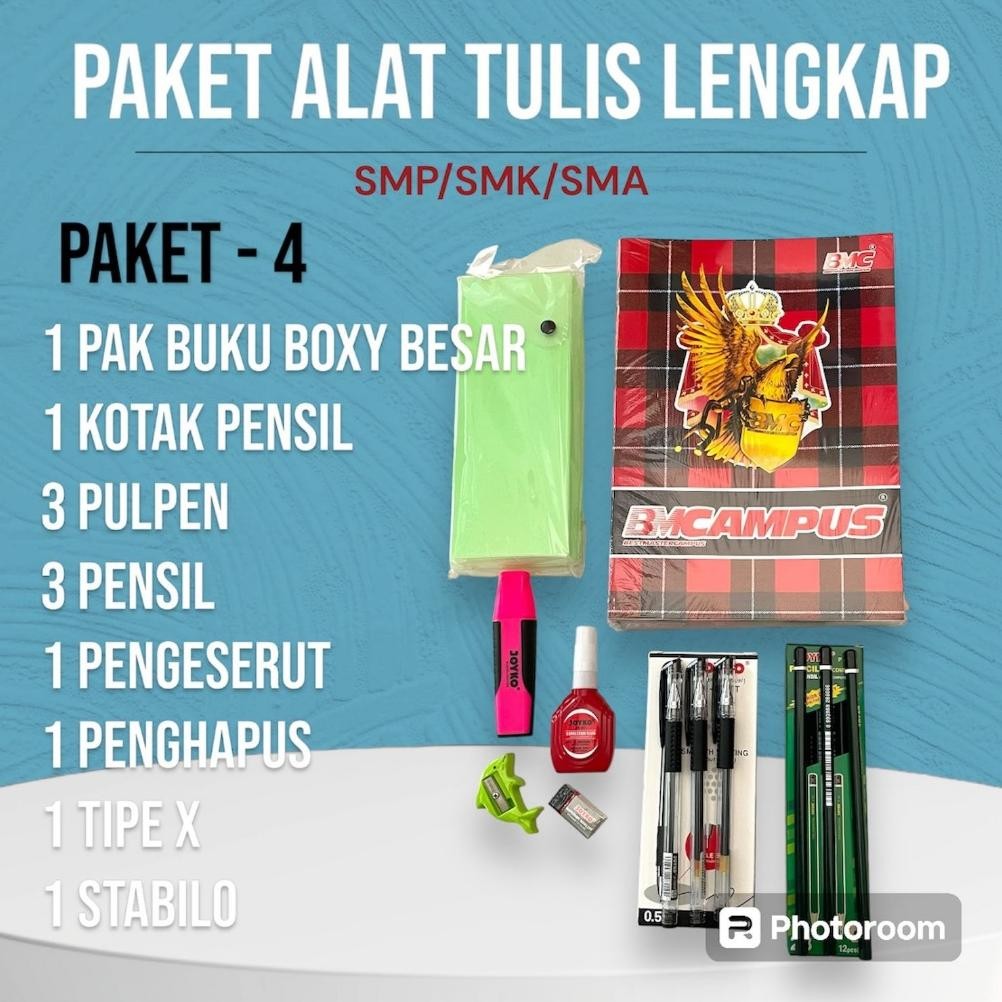 

ghs-55 Paket ATK Lengkap SD/SMP/SMK/SMA Buku Tulis / Alat Tulis Sekolah Termurah