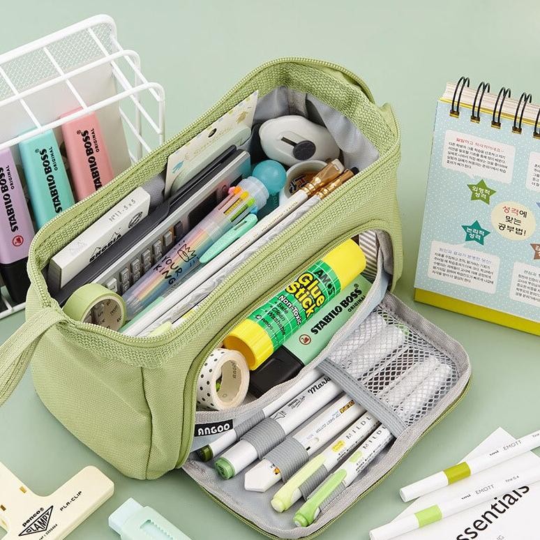 

jg-56 Super Large Capacity Pencil Case Kawaii Korean Pencil Cases Aesthetic Stationery Office Desk Storage Bag for Girls School Supplies Premium