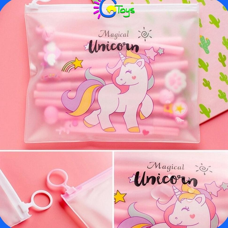 

rq-56 CR-A15 Pulpen Gel Karakter Lucu Set Isi 20PCS Pena FREE Zipper Pouch Tempat Pensil Transparan Murah Hemat