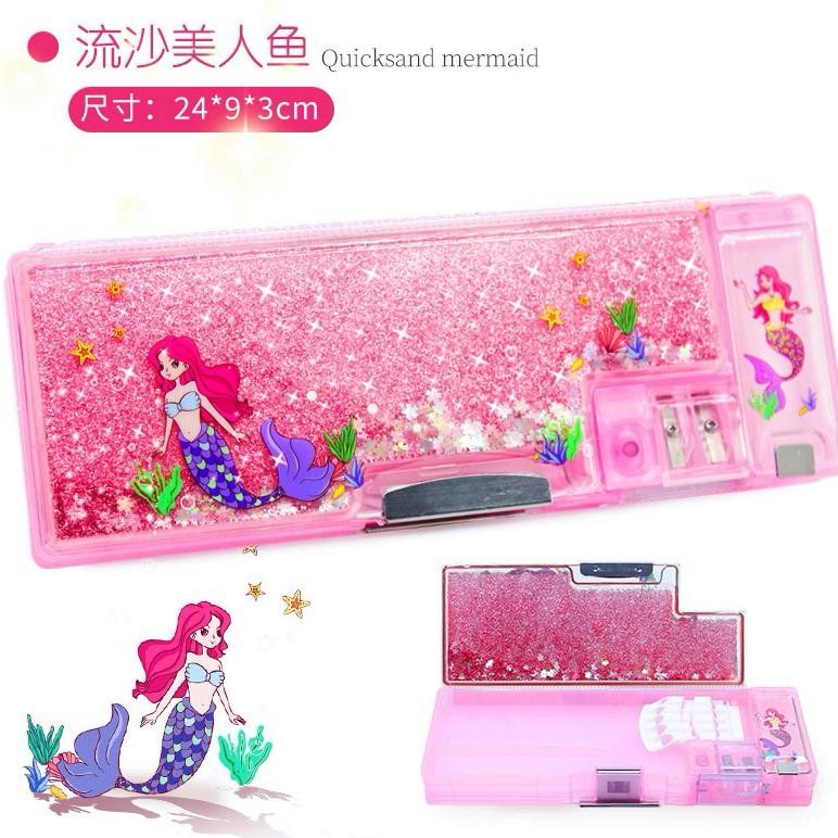 

Ez23 Kotak Pensil Magnet Glitter Air / Tempat Pensil karakter 2 sisi Terlaris