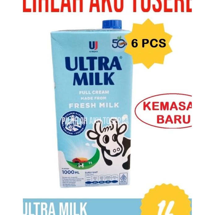 

Susu Ultra Full Cream 1 Liter / Ultra Lk Full Cream 1000 Ml (Isi 6 )