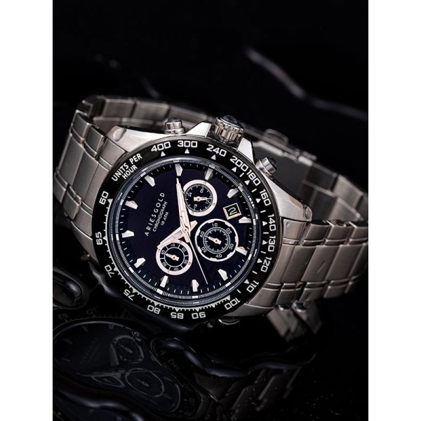 [FREE MUG] Jam Tangan Pria Aries Gold Inspire Monza 100% Original Solid - G-7024-SBK-BK