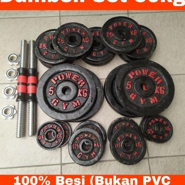 Dumbell Set 50Kg Barbel Besi (Kargo)