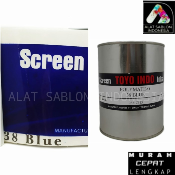 

TINTA TOYO POLYMATE BLUE G38 BIRU TINTA SABLON PLASTIK 1KG