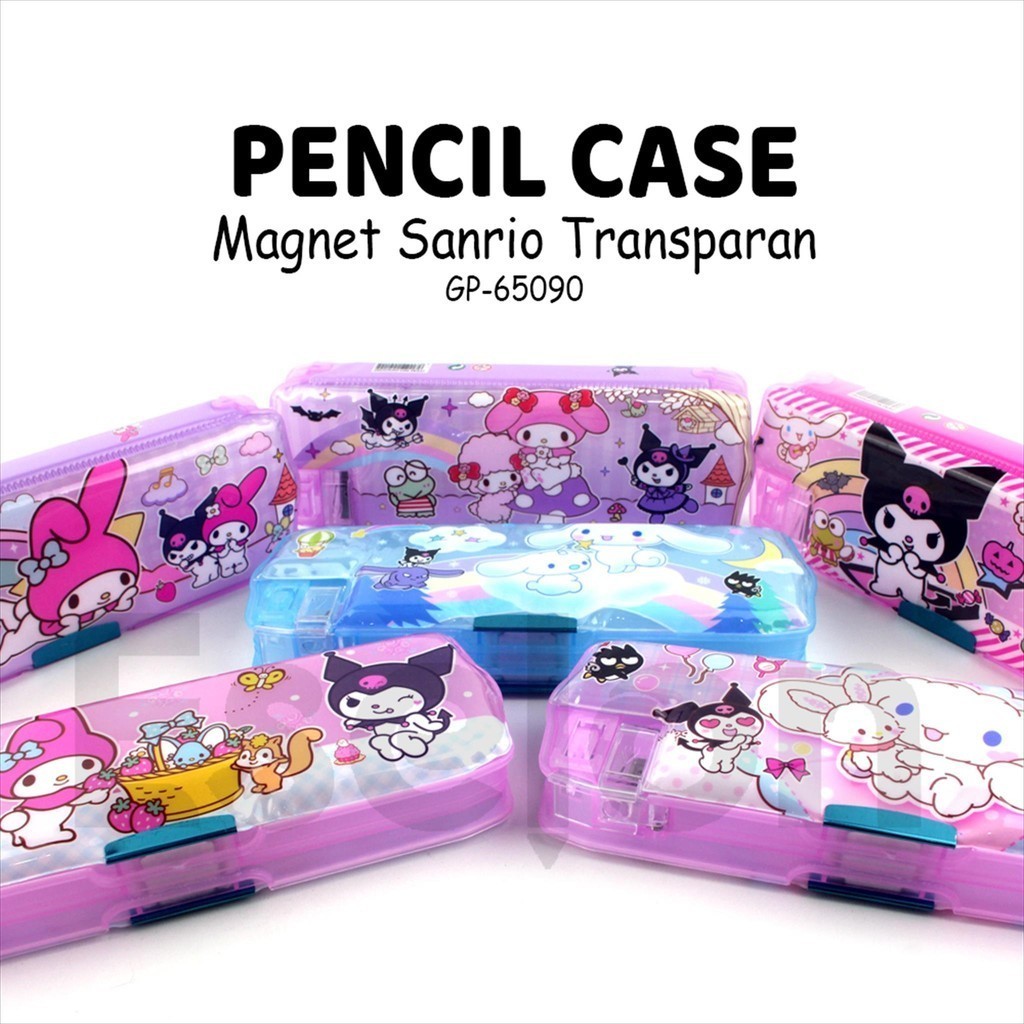 

OQS [ES.JKT] KOTAK PENSIL MAGNET TRANSPARAN SANRIO GP-65090 / TEMPAT PENSIL MAGNET LR6