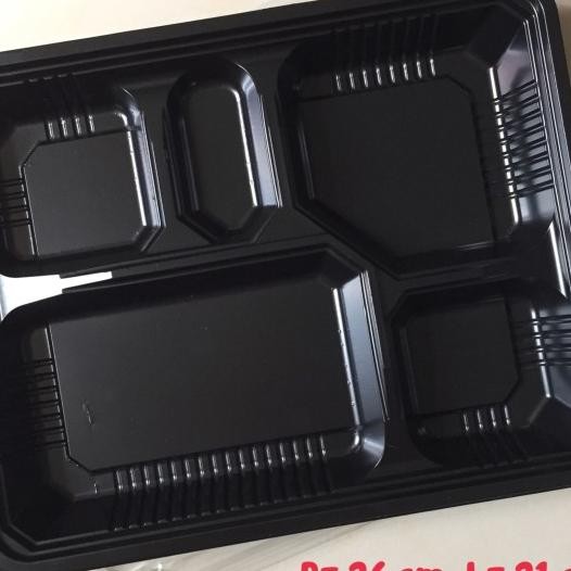 Ka Bento Sekat 5 / Kotak Nasi Bento Hitam / Lunch Box