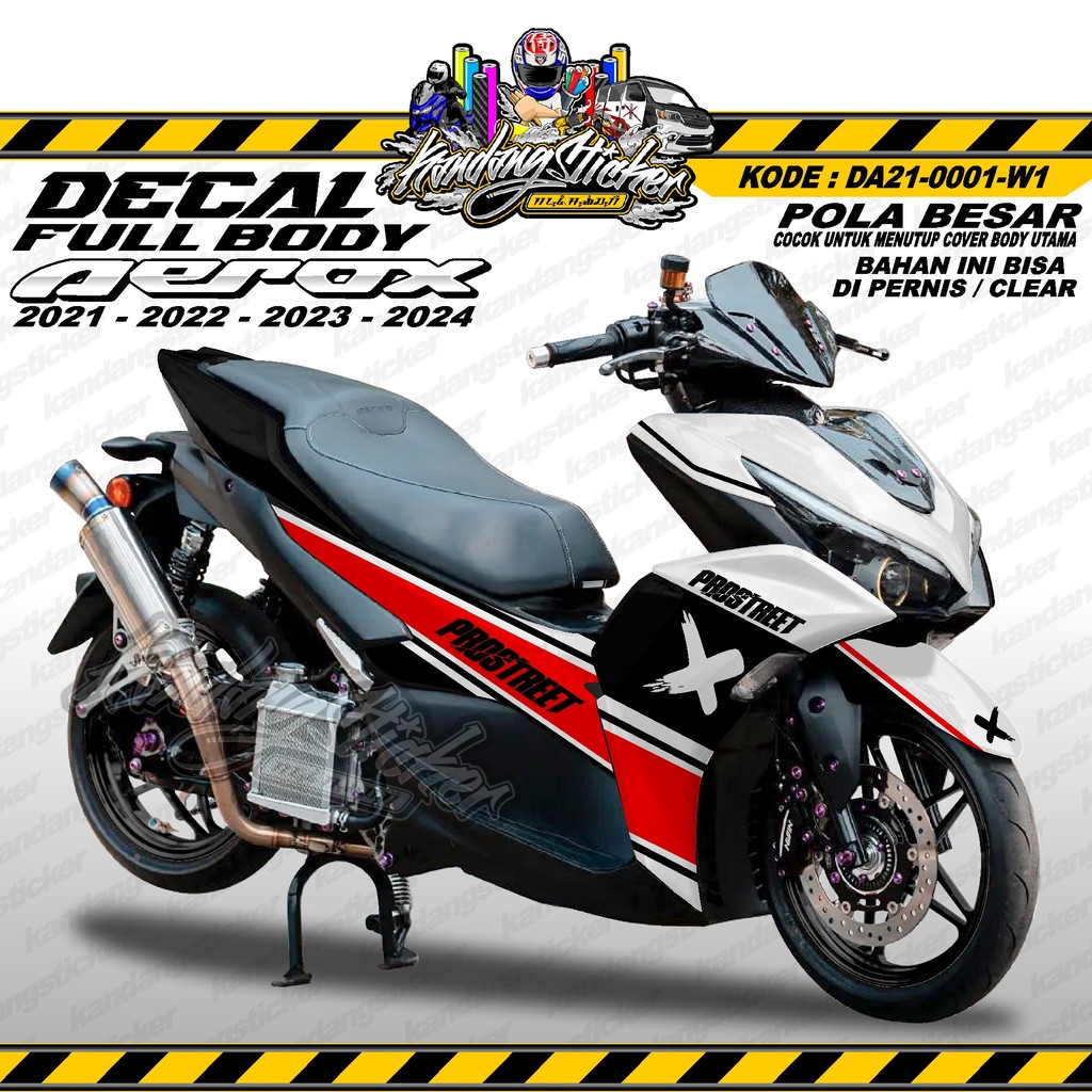DECAL AEROX FULL BODY PROSTREET YAMAHA AEROX 2020 2021 2022 2023 2024 DA-0001-W1 SUNMORI NIGHTRIDE S