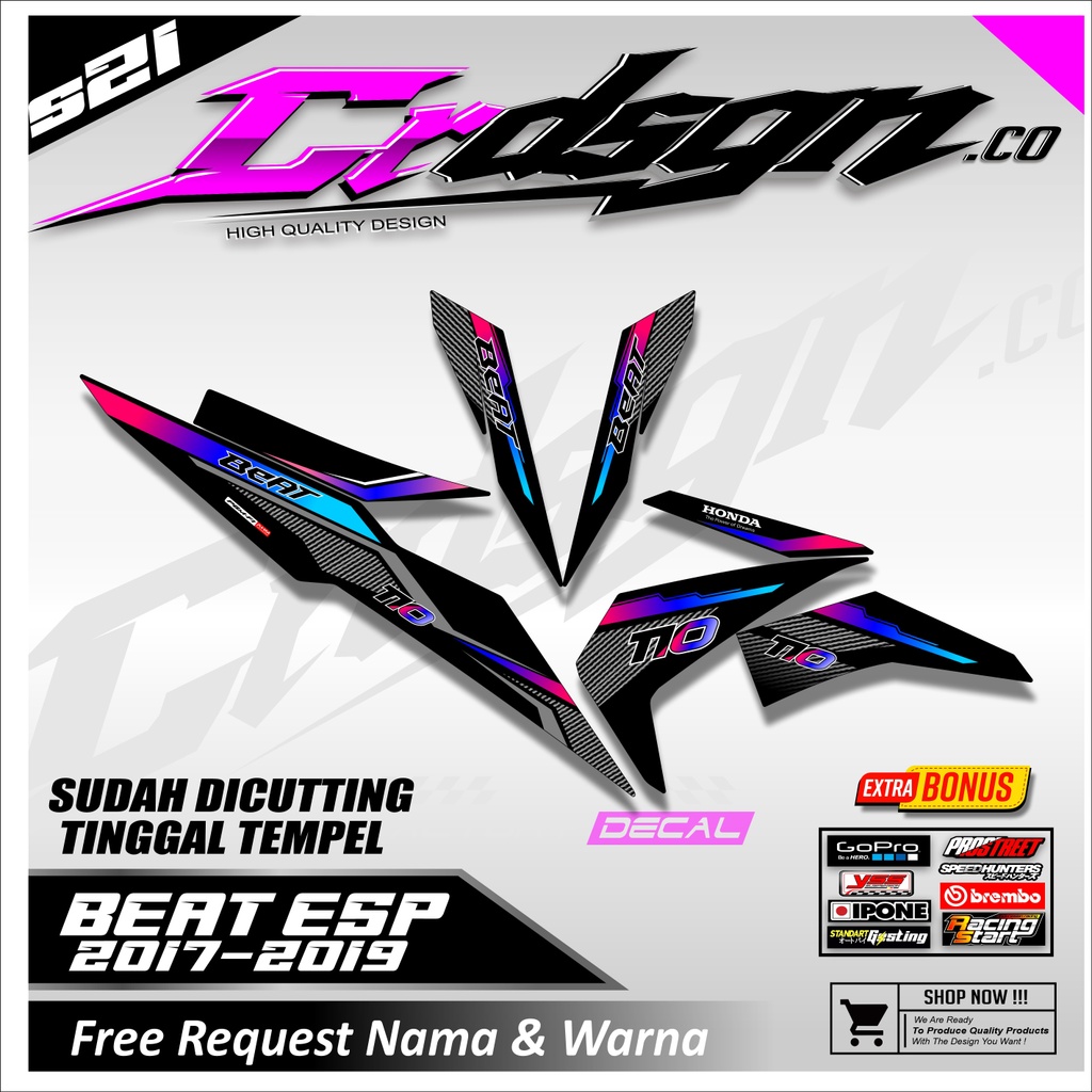 Striping Beat New Esp Street 2016 2017 2018 2019 Sticker stiker semi fullbody Vietnam motif Racing v
