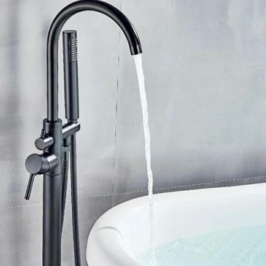 Keran Bathtub Standing Panas Dingin El Toto Hitam / Kran Air Shower