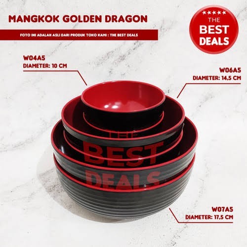 Buruan serbu] Mangkok Jumbo Besar Lebar Saji Nasi Mie Ramen Jepang Golden Dragon 7"