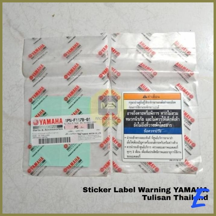 | MTB | STICKER LABEL WARNING BAHASA THAILAND ORI YAMAHA THAILAND 1PNF117B01