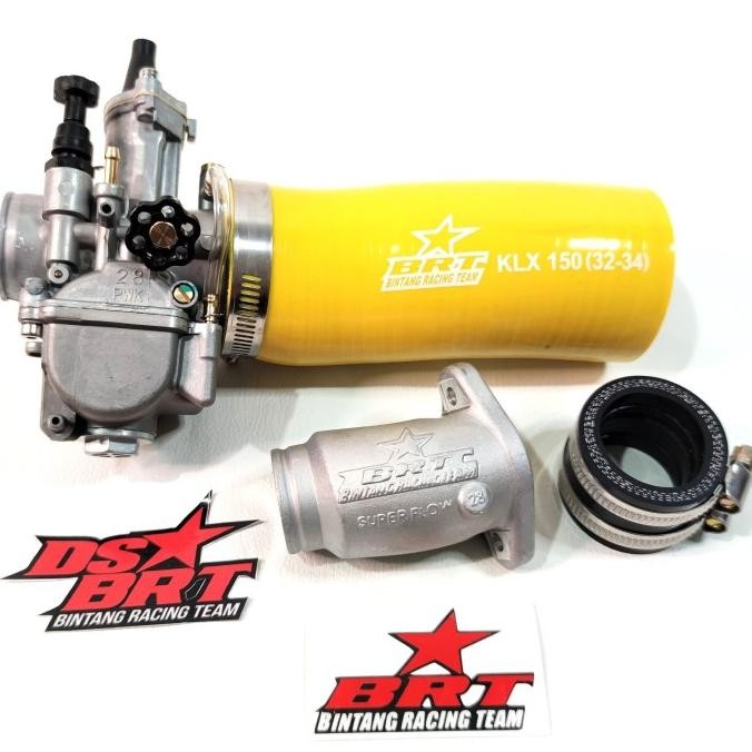 Paket Karburator Karbu BRT + INTAKE + BANANA KLX 150 Dtracker 150