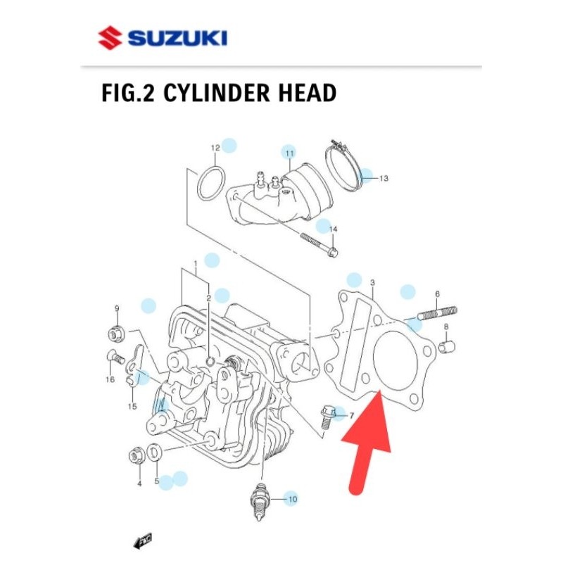 [11141-46G10-000] Paking GASKET CYLINDER HEAD - HAYATE, SKYWAVE, SKYDRIVE, SPIN-125