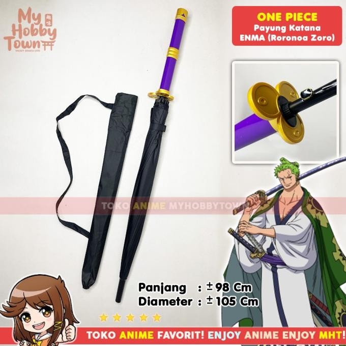 Payung Anime Pedang One Piece Roronoa Zoro : Purple Enma '