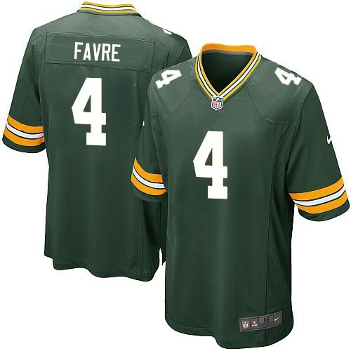 Jersey Sepak Bola NFL Brett Favre Pria Green Bay Packers #4 Hijau Navy Putih |107335B8|