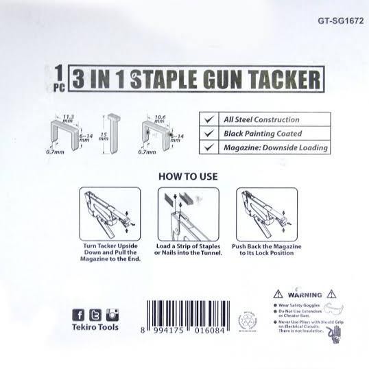 

Tekiro Staples Tembak 6 - 14 Mm Staple Gun Tacker 3 In 1 Steples Jok [ Claubstore ]