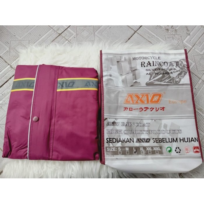 Jas Hujan Axio 882 Europe Original 100% Raincoat Mantel Mantol UjanMaroon, L Mantel Lentur J2E7 Jas 