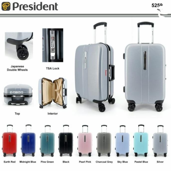 PERLENGKAPAN TRAVELING KOPER FIBER PRESIDENT 20 INCH 5259 / 5267 ORIGINAL PROMO