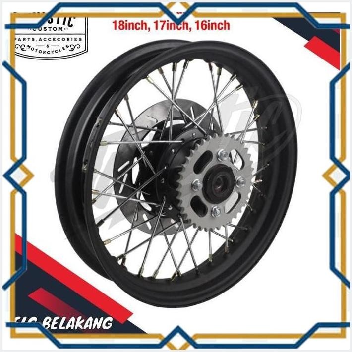 [TWI] VELG BELAKANG SET TROMOL JARI JARI CAKRAM PIRINGAN GEAR DISC BRAKE BELAKANG BESI ROMAN RING 16