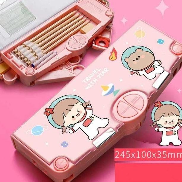 

TERMURAH Kotak Pensil Anak Serbaguna Mekanik Anak Sekolah Mekanik Multifungsi Serbaguna Fullset Penggaris Gunting Original -100