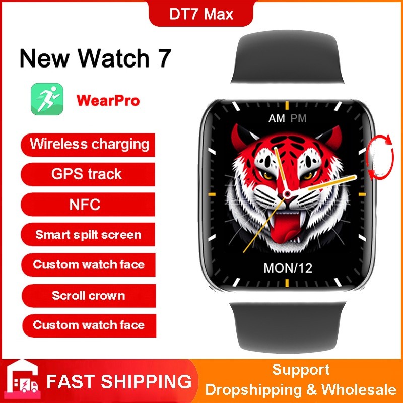 2022 baru 1,9 inci stainless steel dt7 max dt no.1 7 Smart Watch 7 GPS Track NFC Bluetooth Call Wire