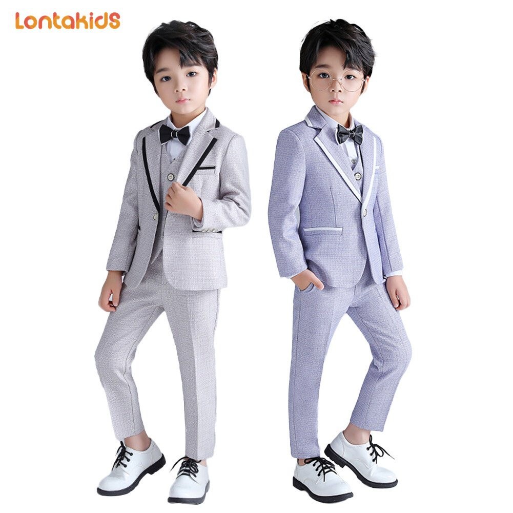 lontakids Setelan Anak Laki-laki 5 Potong (Jaket + Celana + Rompi + Kemeja + Dasi Kupu-kupu) Balita 