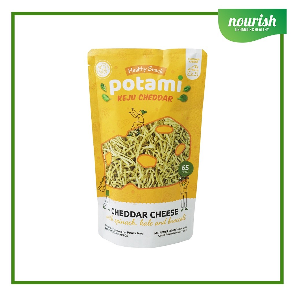 

Potami Mie Remes Bayam Keju Cheddar (65gr)