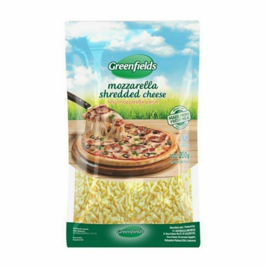 

GRA Greenfields Mozarella Shreded Cheese Keju Parut Greenfield 200 g