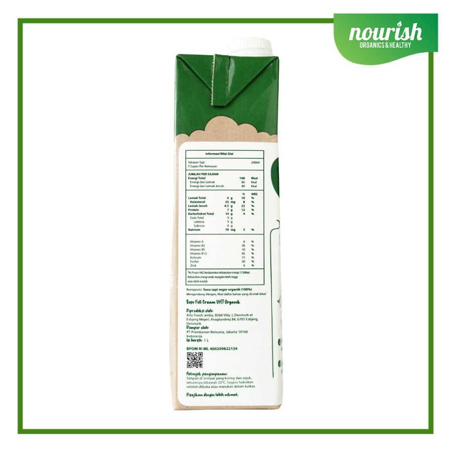 

RB22 Arla Organic FULL CREAM Milk / Susu Full Krim organik 1 L