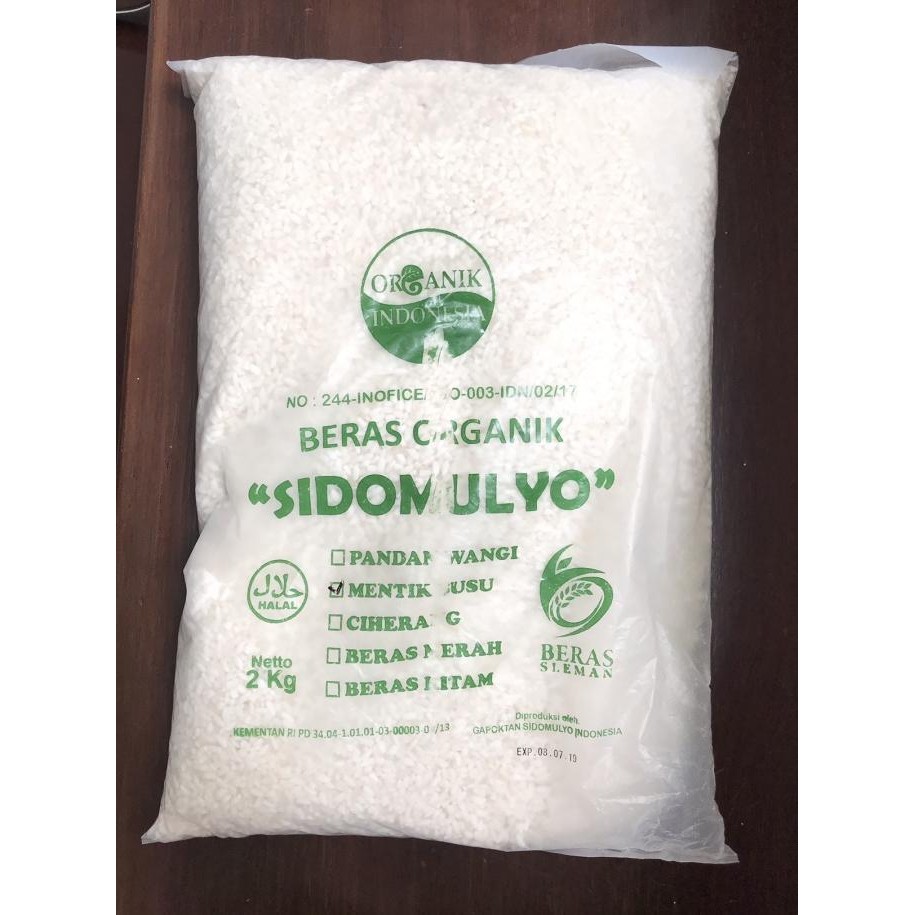 

BERAS ORGANIK INDONESIA SIDOMULYO 2KG MENTIK SUSU HARGA PROMO