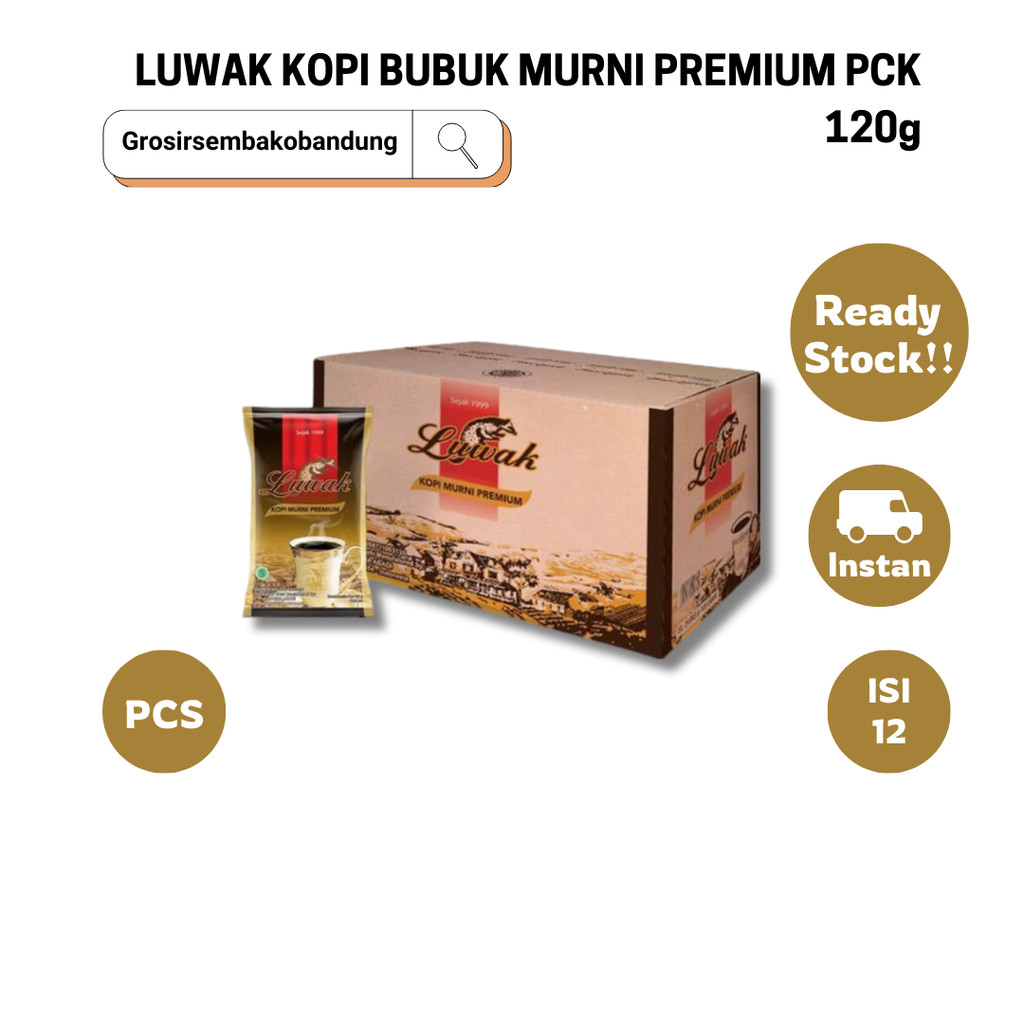 

LUWAK KOPI BUBUK MURNI PREMIUM PCK 120g - 1 Dus - Kota Bandung