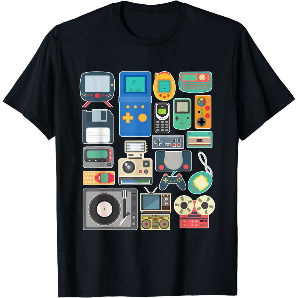 80-an 90-an Video Game Retro Vintage Klasik Arcade Tshirt Streetwear Pakaian Pria Vintage T Estetika