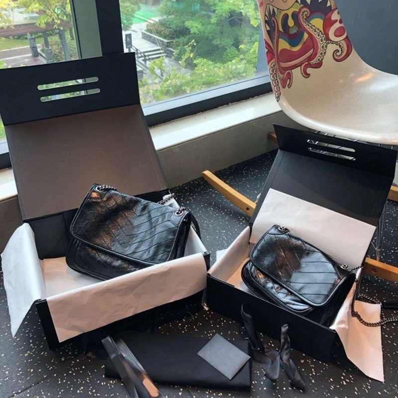 Tas Tangan Rantai Belah Ketupat Baru 2019 Tas Kurir Retro Tas Wanita Niki Kapasitas Besar Bahu Tungg