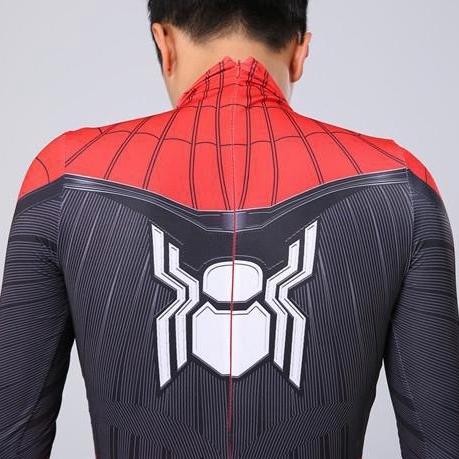 SDF Kostum Spiderman Merah Hitam Baju Cosplay Superhero Anak Dan Dewasa + Topeng TERLARIS