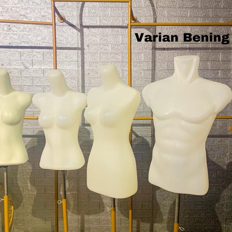 CR - Manekin Setengah Badan Pria & Wanita | Dress Maker Bening Plastik | Patung Cowo Otot | Kaki Man