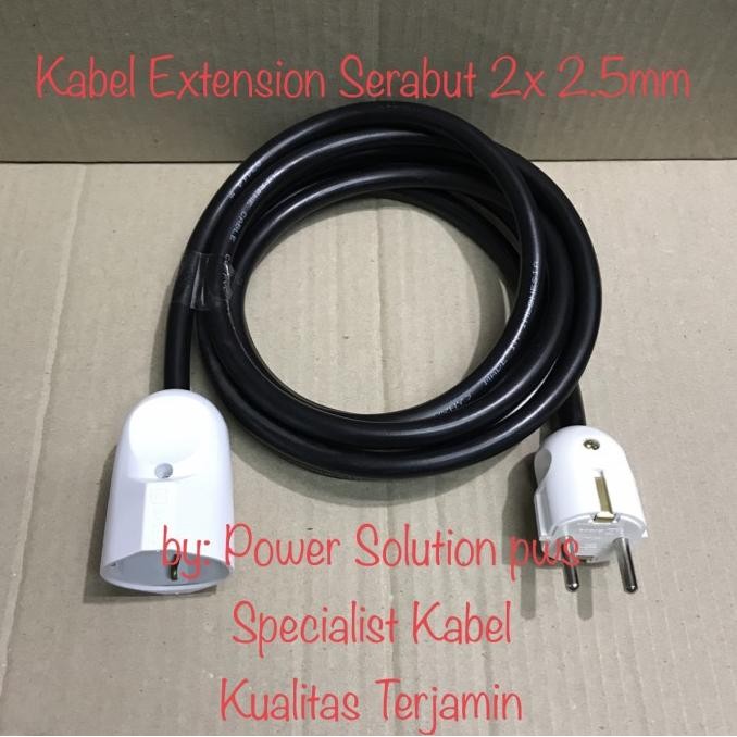 Kabel listrik Tambahan ( Extension ) 25 Meter 2x2.5mm KE25-NYYHY 2x2.5