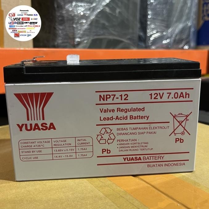 Battery Yuasa 12V7Ah, Yuasa NP7-12, Baterai Yuasa 12V7Ah
