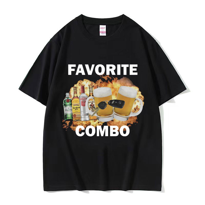 Kaos Meme Kombo Favorit Kaos Humor Pakaian Pria Kaos Retro