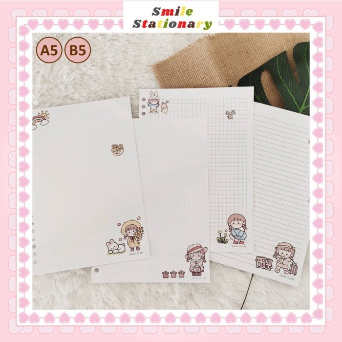 

Amberela - [Smile Caracter 2] Loose Leaf Kertas File Isi Binder Caracter Gambar